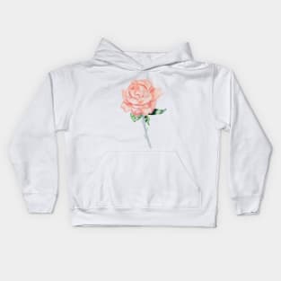 Peach Rose illustration Kids Hoodie